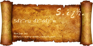 Sáry Ádám névjegykártya